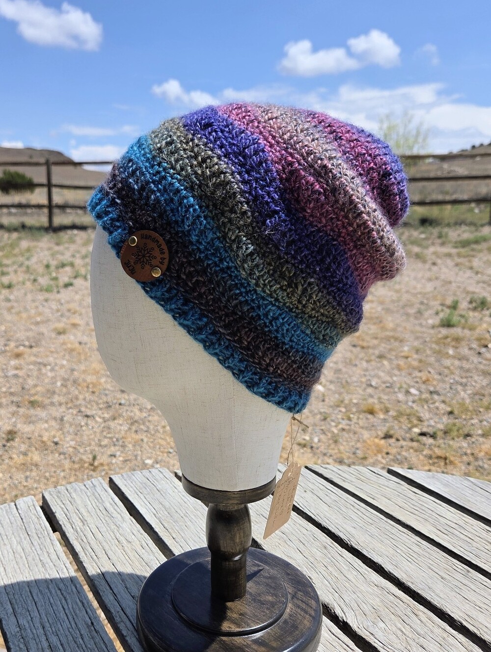 Artisan Handmade Lightweight Merino Wool Blend "Northern Lights" Crochet Beanie
